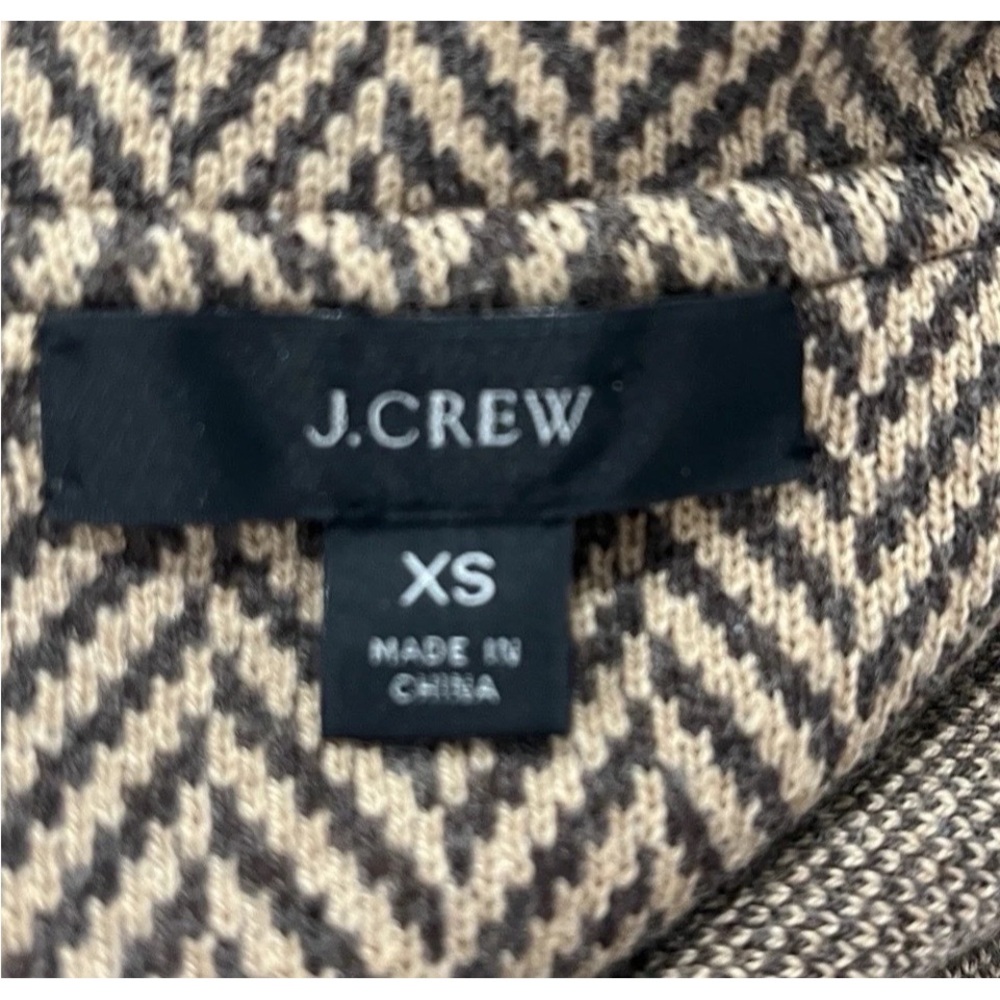 J CREW SOPHIE OPEN FRONT SWEATER BLAZER IN HICKORY CHEVRON SIZE XS - Picture 4 of 5